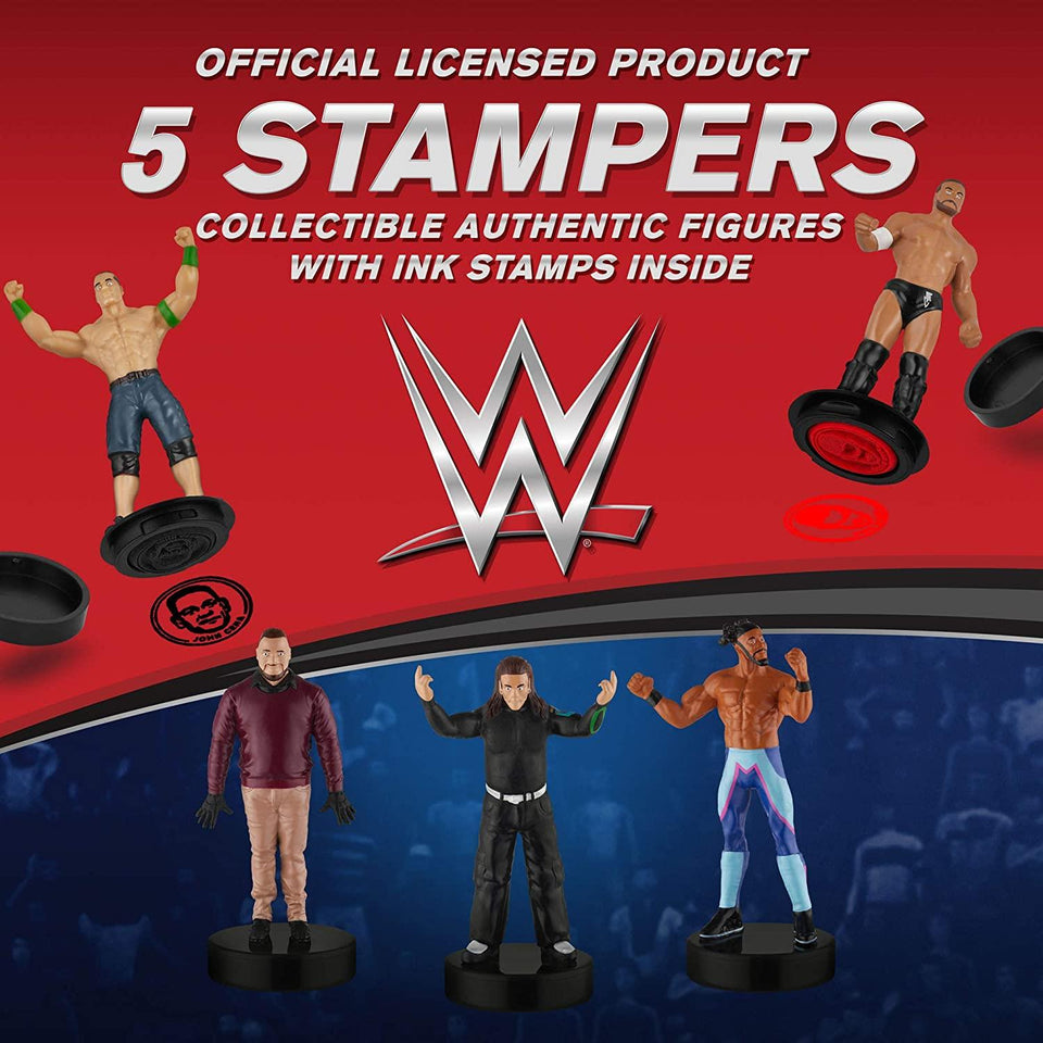 WWE Wrestler Stampers 5pk Hardy Kofi Kingston John Cena Finn Wyatt PMI International