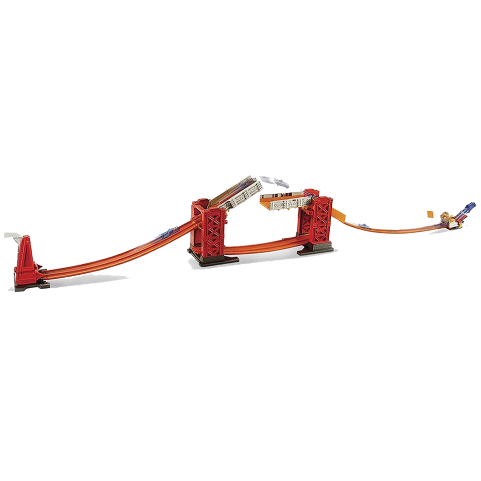 Hot Wheels Track Builder Stunt Bridge Kit Motorized 70+ Pieces