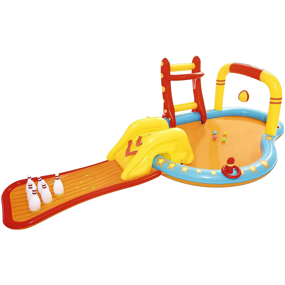 Kids Inflatable Pool Lil Champ Play Center Slide Sprinkler Outdoor Fun