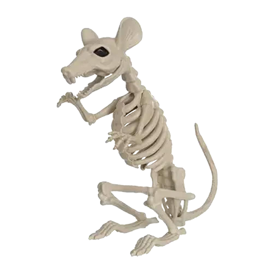 Crazy Bonez Ghostly Skeleton Rat Black Light Responsive 11.5" Halloween Prop