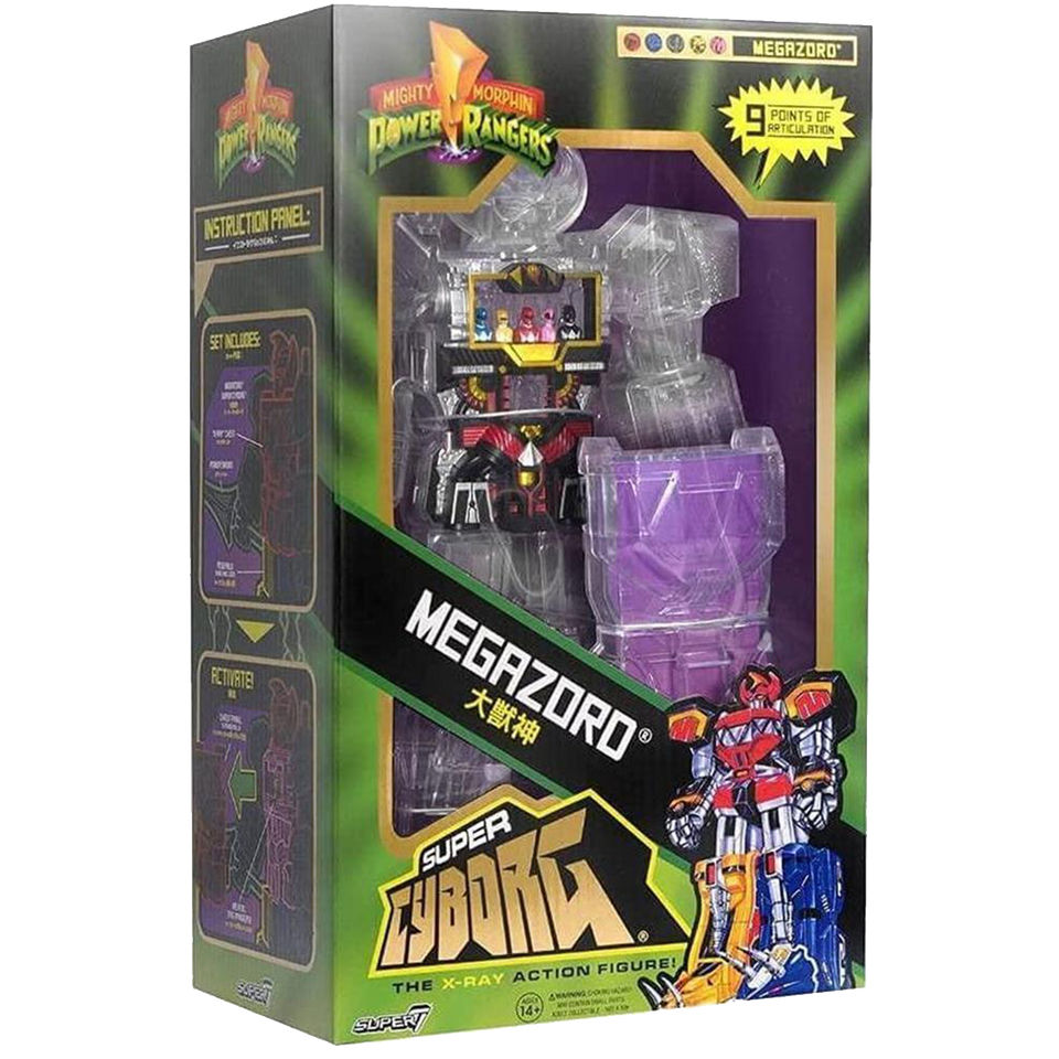 Power Rangers Super Cyborg Clear Megazord Mighty Morphin X-Ray MMPR Figure