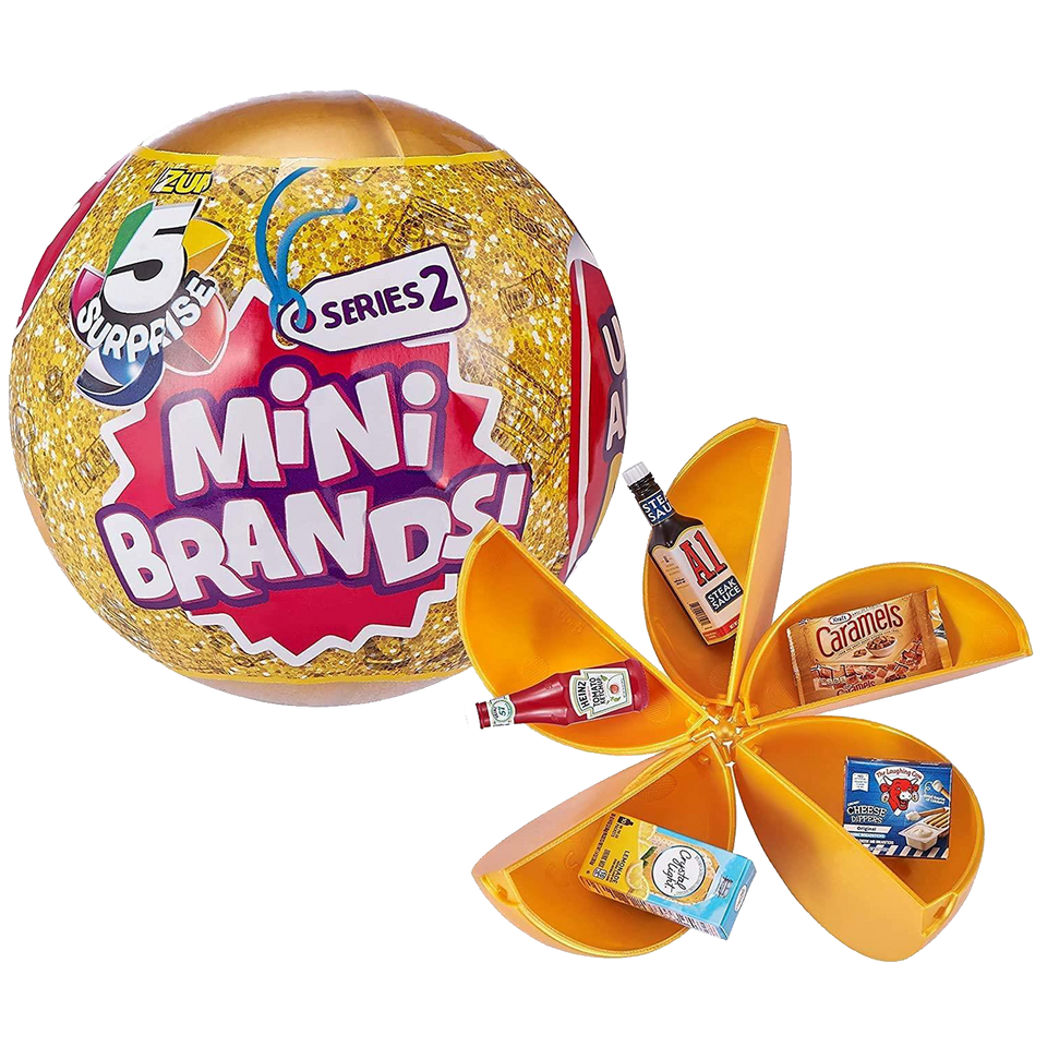 5 Surprise Series 2 Mini Shopping Brands! 4pk Golden Ball Collectible Miniatures Bundle