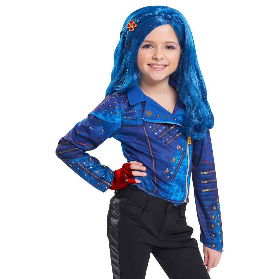 Disney Descendants 2 Evie Character Girls Wig Evilicious Blue