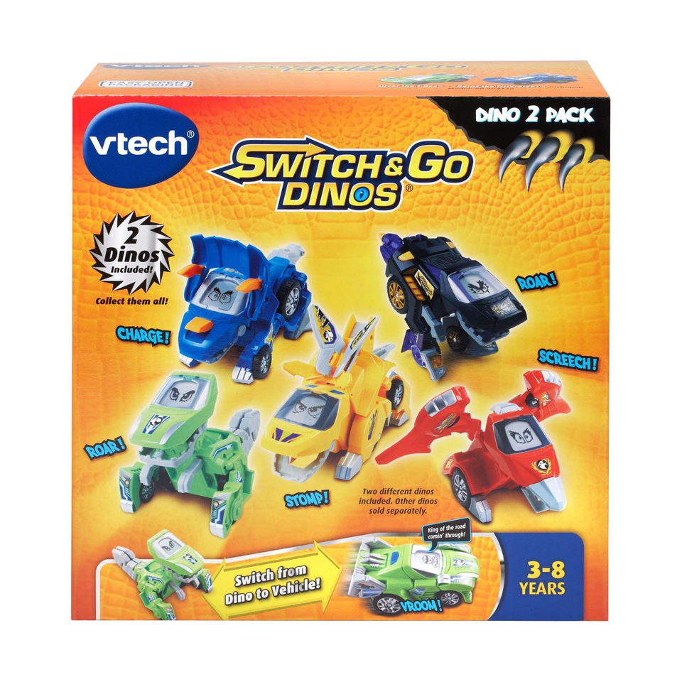 Vtech Switch & Go Dinos Blue Triceratops Green T-Rex (2 Pack)