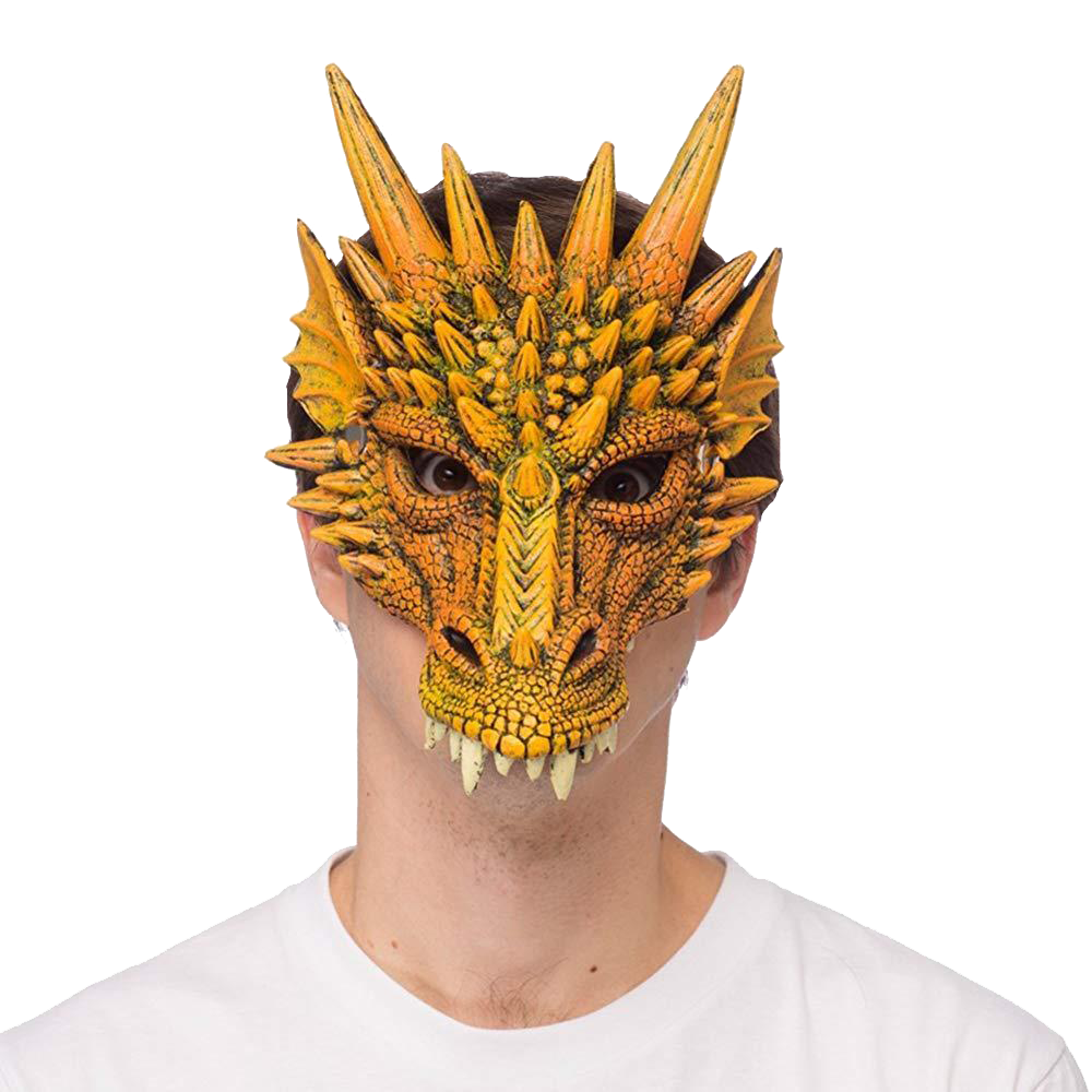 Mythical Orange Dragon Mask Super soft Adult Accessory