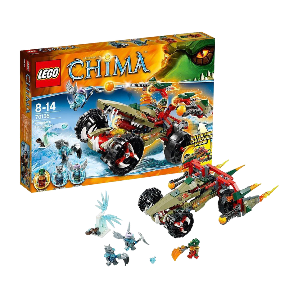 Lego Legends of Chima: Craggers Fire Striker w/3 Figures Stealthor Vornon Cragger Building Toy