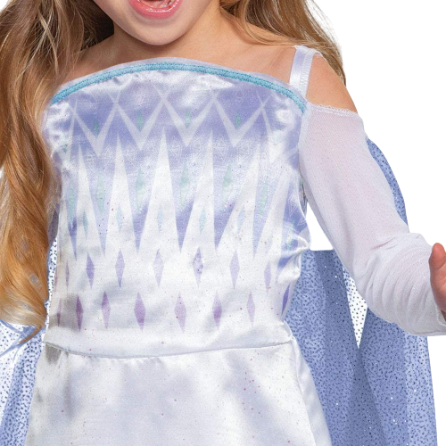 Disney Frozen 2 Elsa Snow Queen Girls Dress Cape Costume - Medium (7/8)