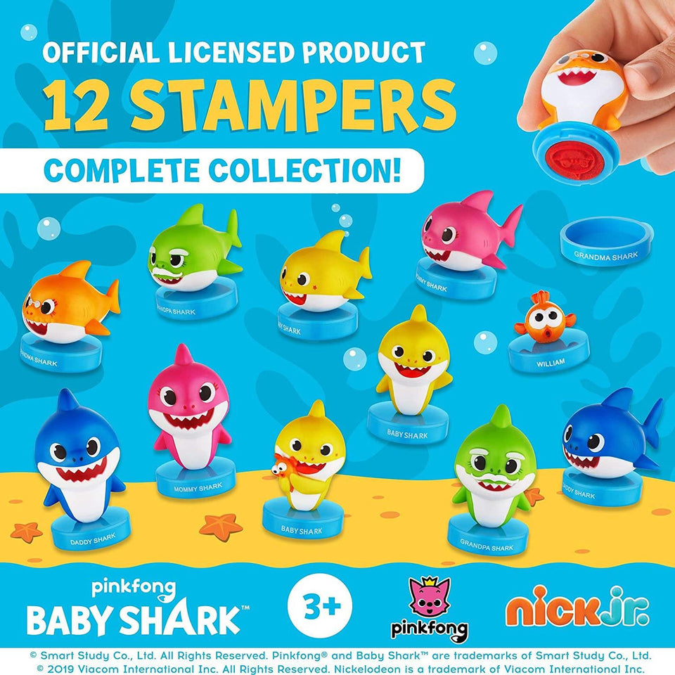Baby Shark Family Stampers 12pk Daddy Mommy William Cake Toppers Set PMI International