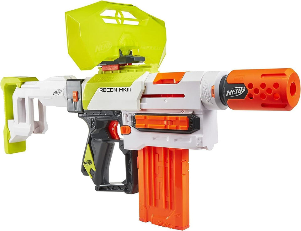 NERF Modulus Recon MKIII Blaster 12ct Darts Shield Removable Stock Barrel Hasbro