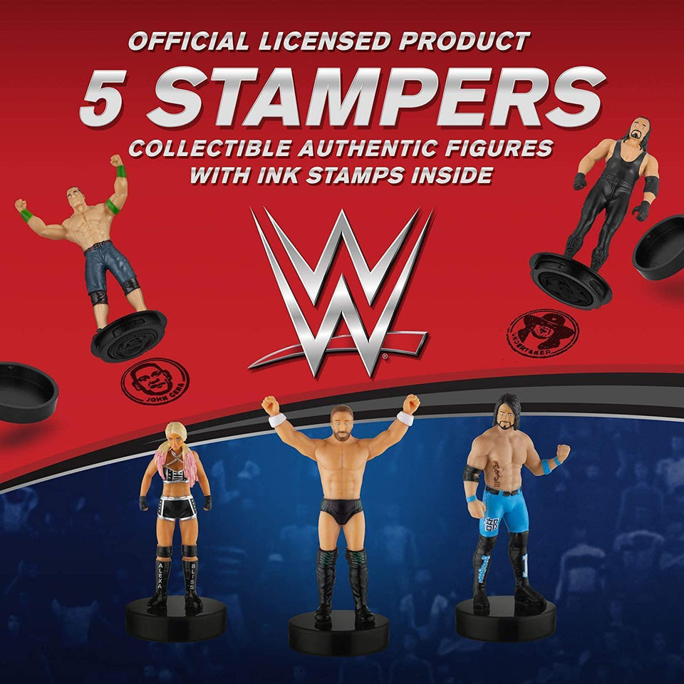 WWE Wrestler Stampers 5pk John Cena Undertaker Bryan Bliss AJ Styles PMI International