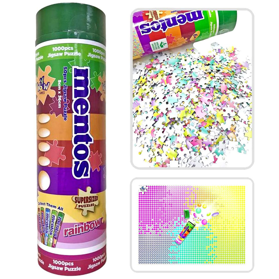 Mentos Rainbow Supersized 1,000pc Colorful Candy Jigsaw Puzzle 20"x27" YWOW