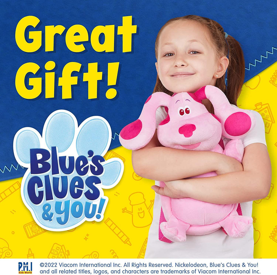 Blue's Clues Magenta Plush Dog Backpack Animated Charactor Nickelodeon Kids Show PMI International