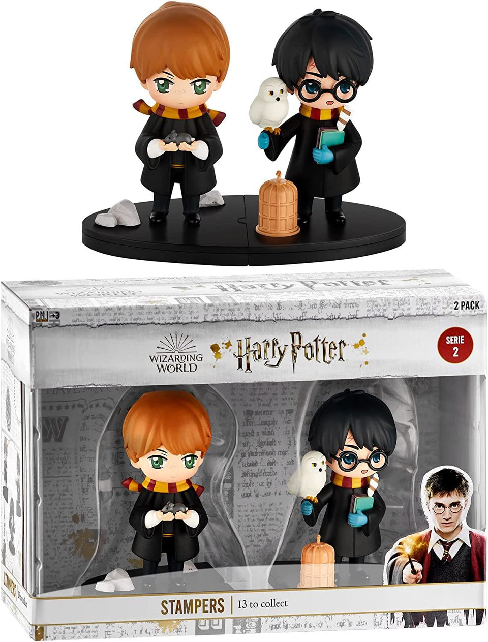 Harry Potter Hedwig & Ron Weasley Ink Stampers 2pk 3" Character Figures PMI International