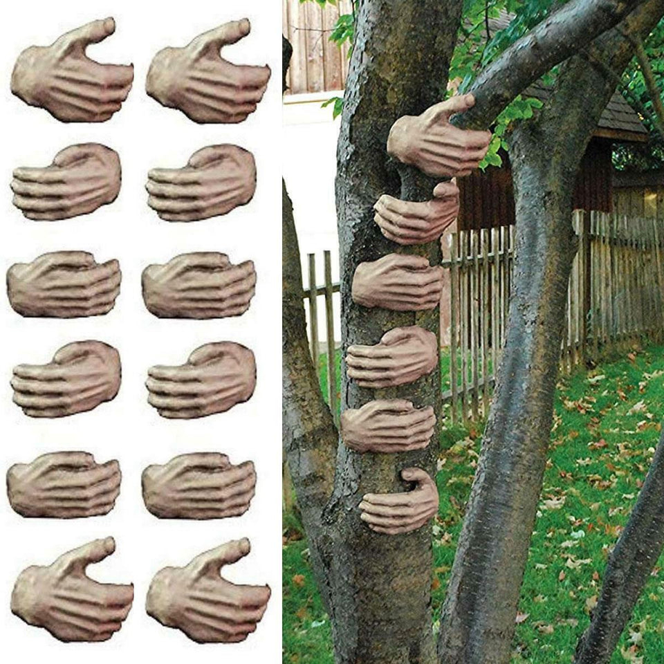 Tree Trunk Gripping Hands Decoration 12ct Set Eerie Lawn Halloween Decor Spooky Prop Seasons W81524