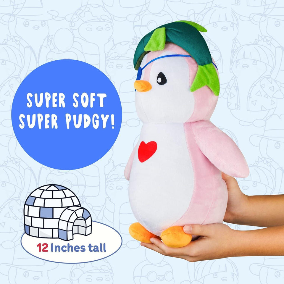 Sushi Pudgy Plushie Penguin Figure 12" Fish Head Eyepatch Heart Penguins