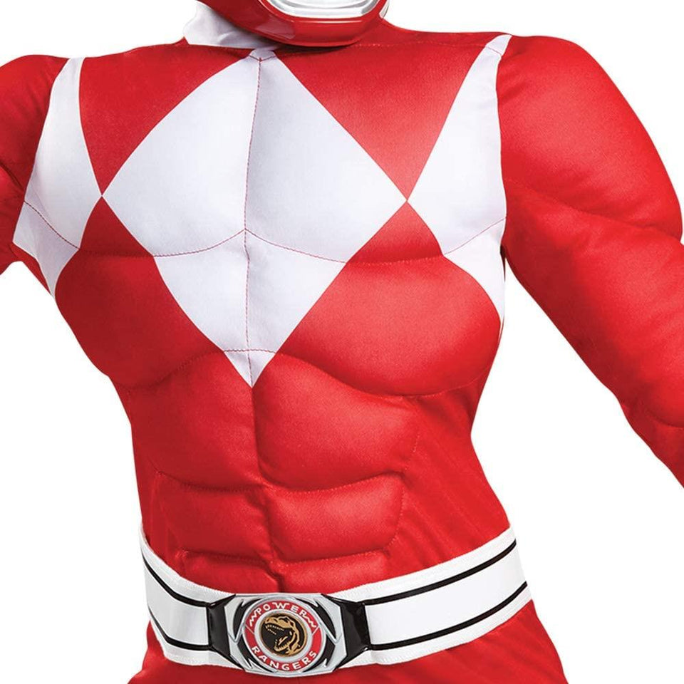 Red Power Ranger Classic Muscle Boys size XL 14/16 Mighty Morphine Sabin Disguise