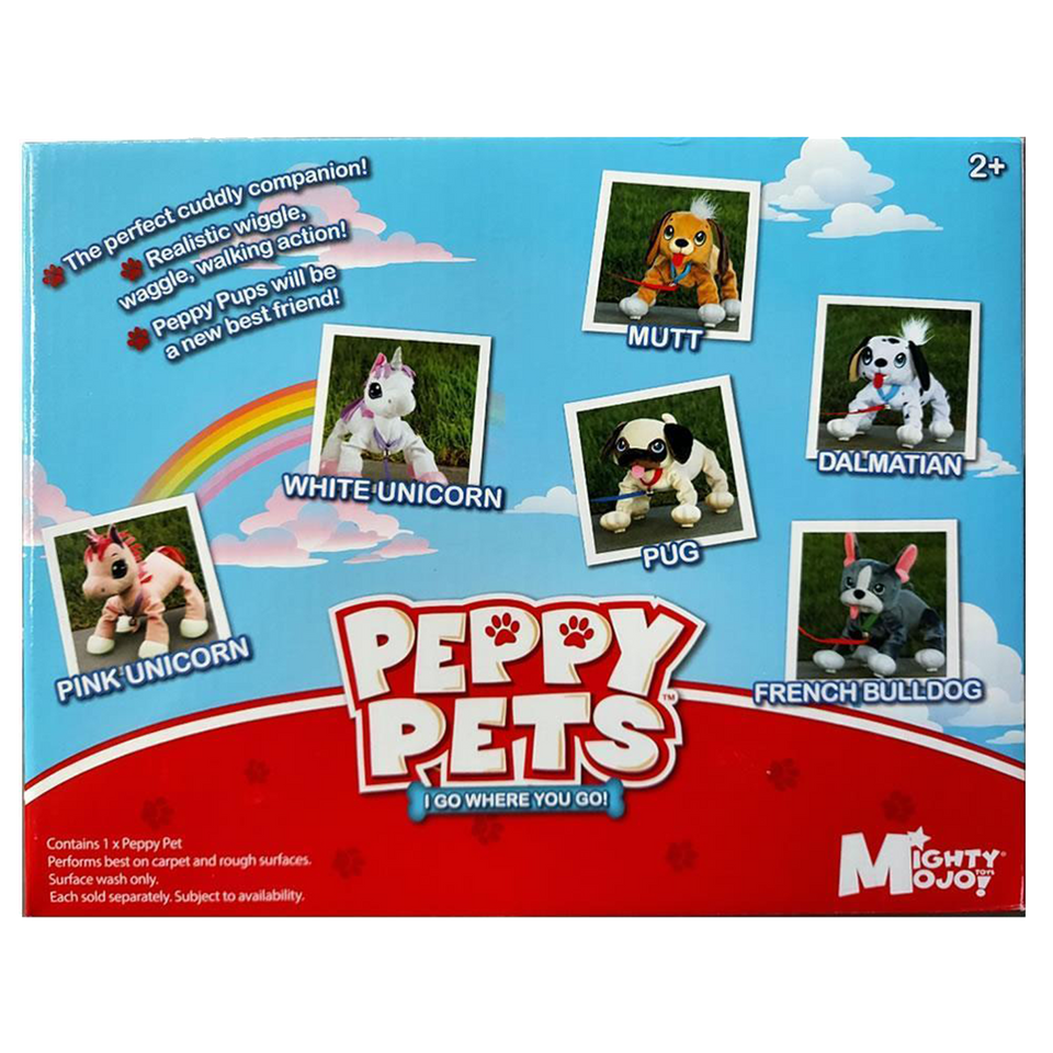 Peppy Pets Pink Unicorn Toy Bouncing Interactive Pet No Batteries Required