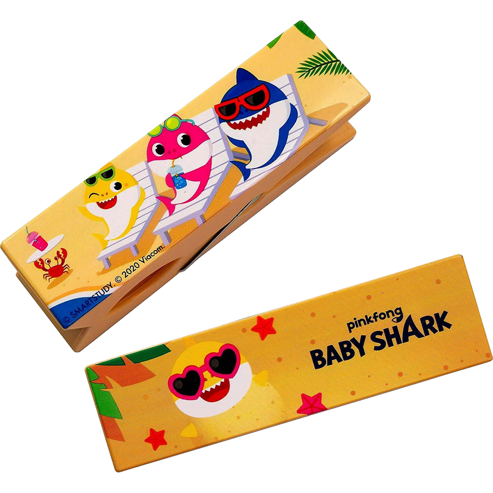 Pinkfong Baby Shark Towel Clips Yellow Secure Bag Lounge Chair Protection Accessory