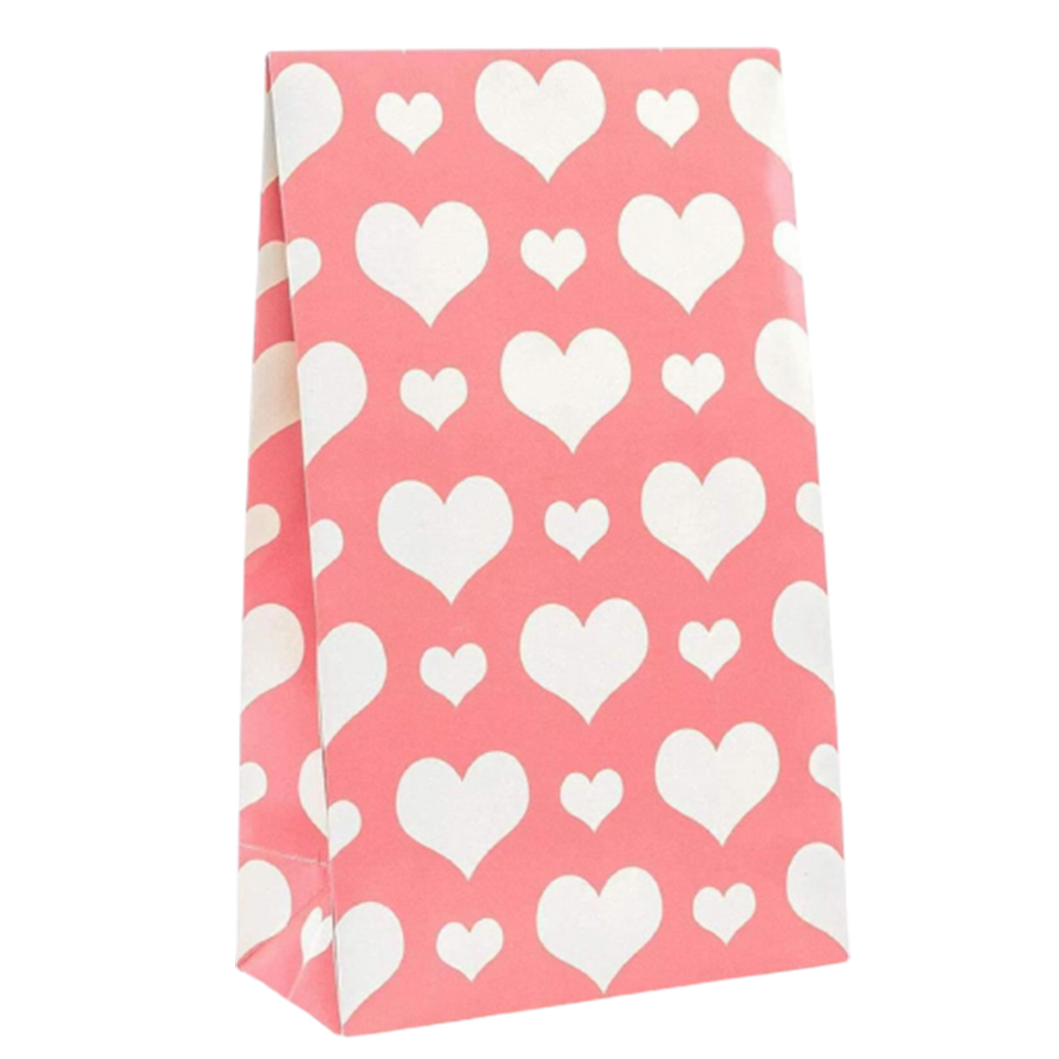 Peel & Seal Gift Bag Pink Hearts 12pk Large No-Wrap Present