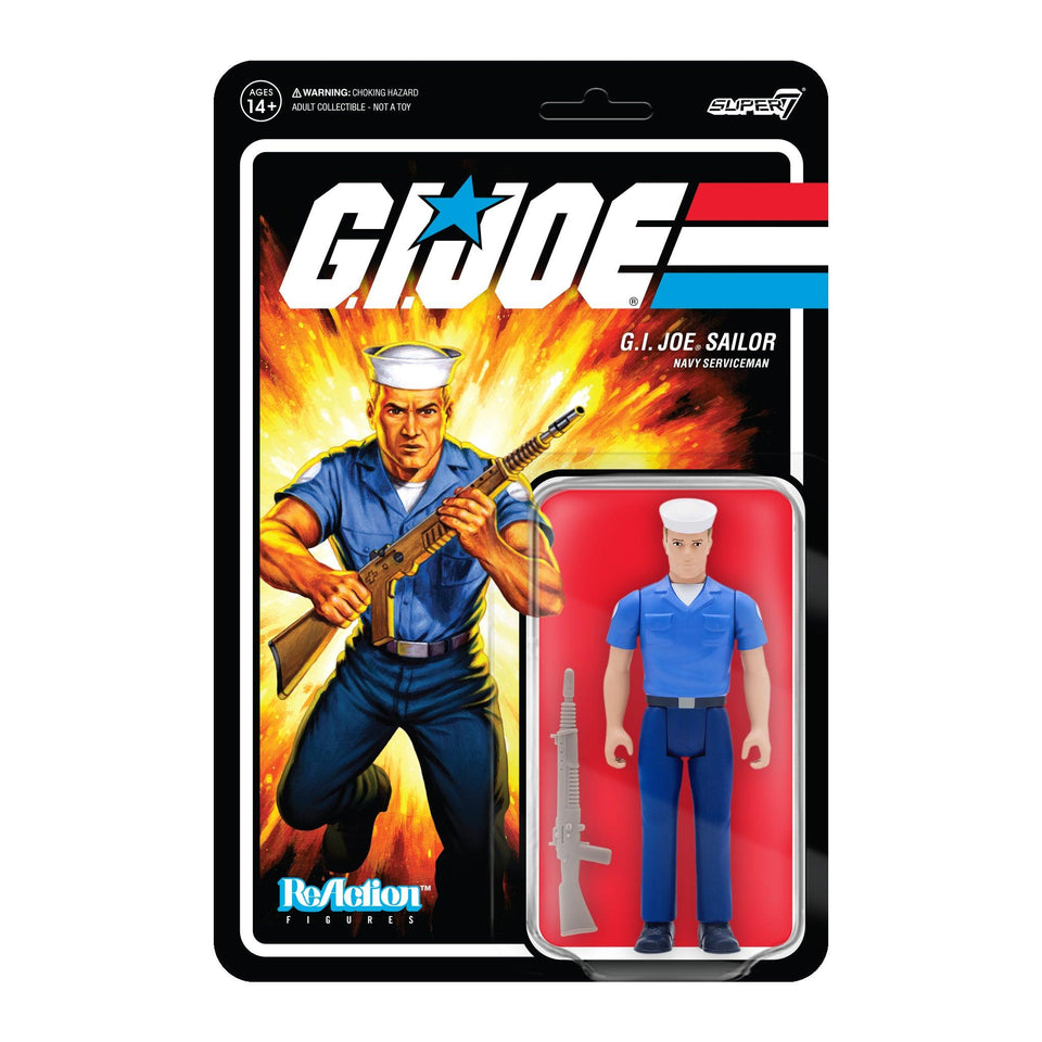 G.I. Joe Sailor Blueshirt Clean-Shaven Pink Navy Wave 2 Retro Animated TV Figure Super7