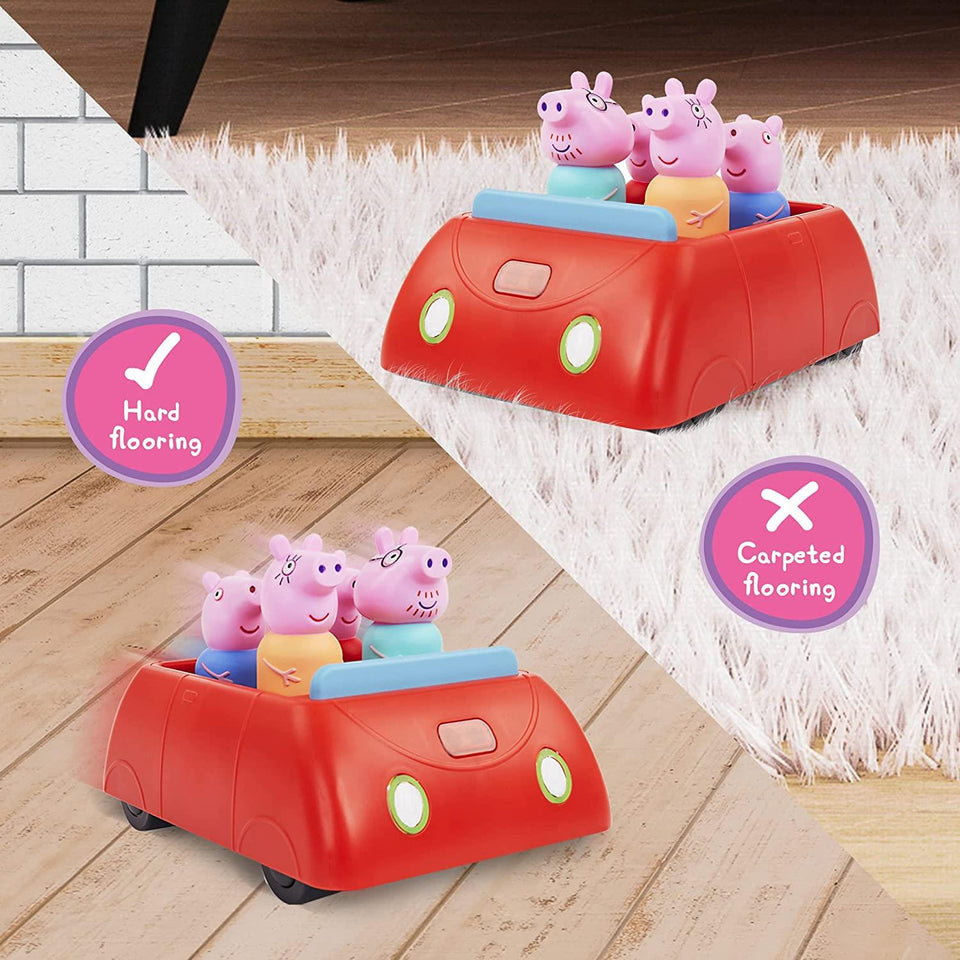 Peppa Pig's Family Red Clever Car Lights Sounds George Daddy Mummy Pig WOW Stuff