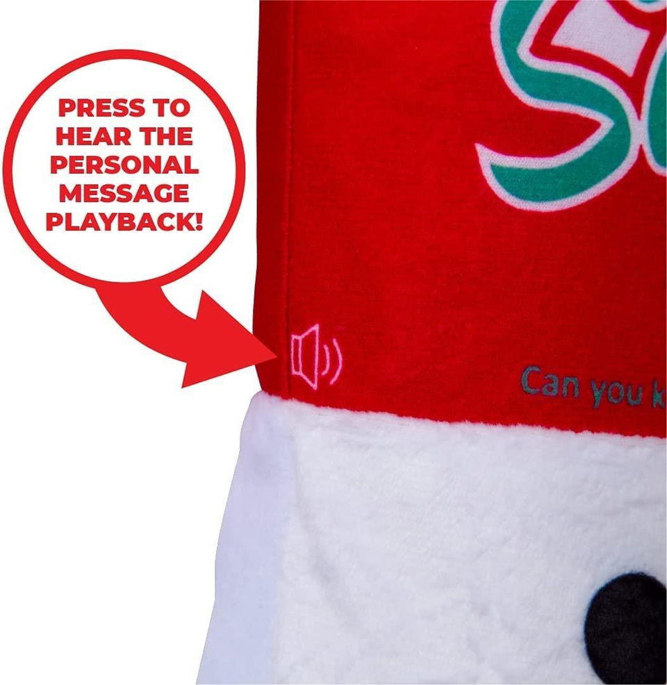 Secret Santa Snowman Christmas Stocking Record Your Message Holiday XMAS Decor Mighty Mojo 0404