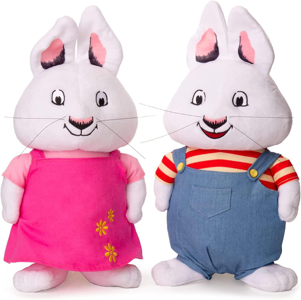 Max and Ruby Rabbit Bundle White Bunny Plush Doll Set Kids TV Show Toy Mighty Mojo