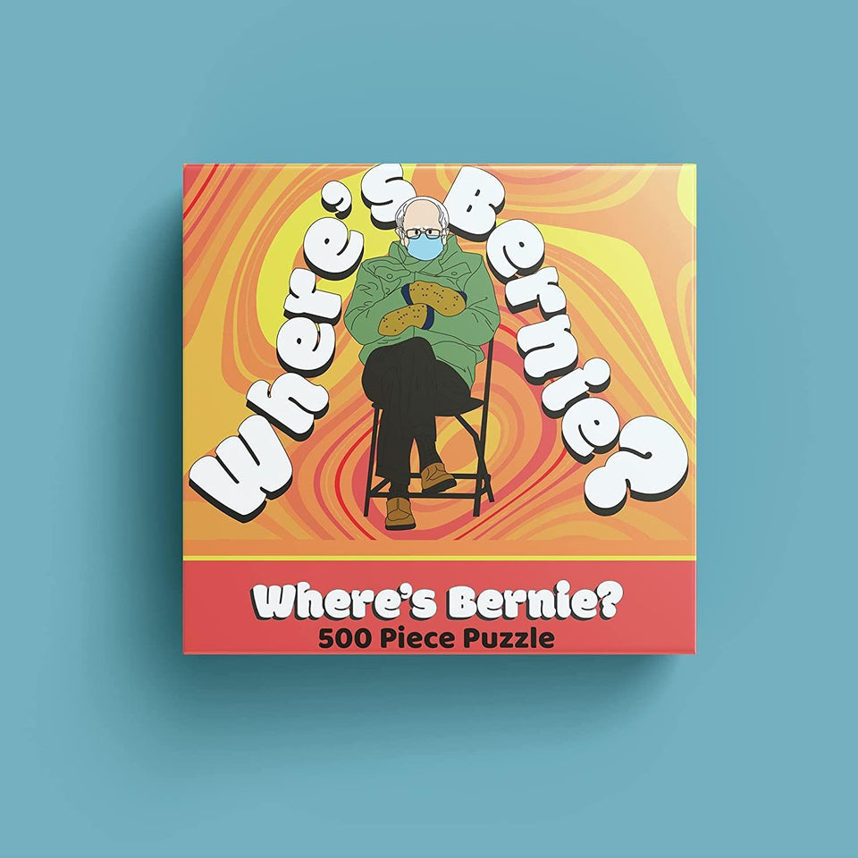 Where’s Bernie Sanders Meme 500pcs Jigsaw Puzzle Inaugraution Mittens Mighty Mojo