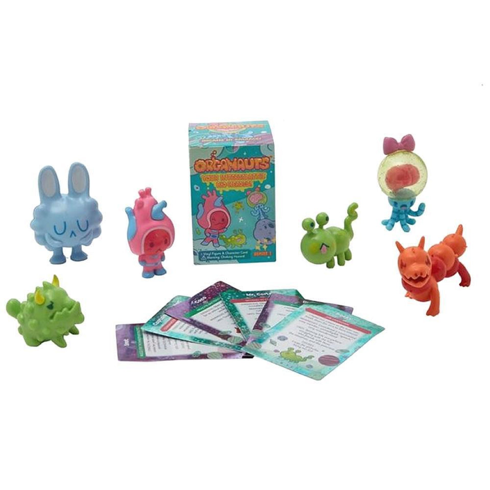 Organauts Tinies Keychain & Figure Bundle 6pc Space Bio-Heroes Organ Learning Toy Know Yourself