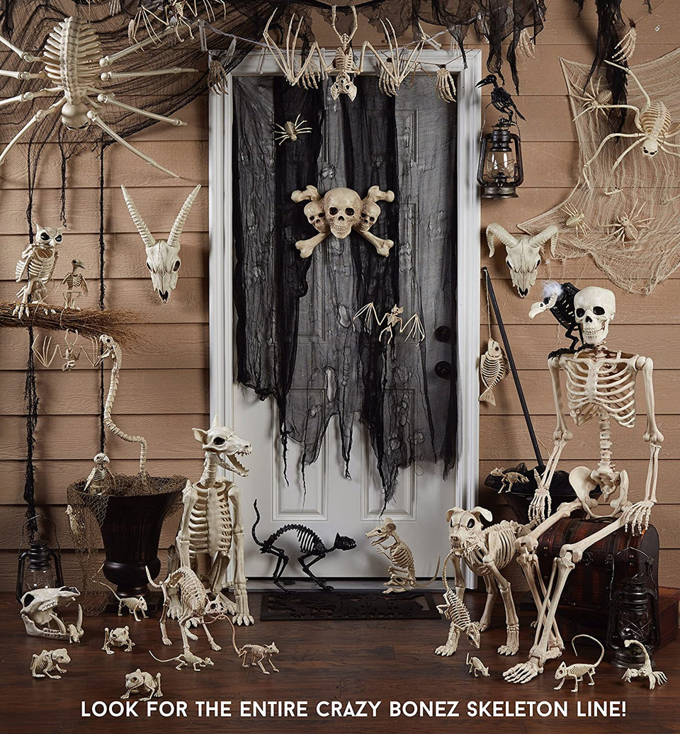 Crazy Bonez Ghostly Skeleton Rat Black Light Responsive 11.5" Halloween Prop