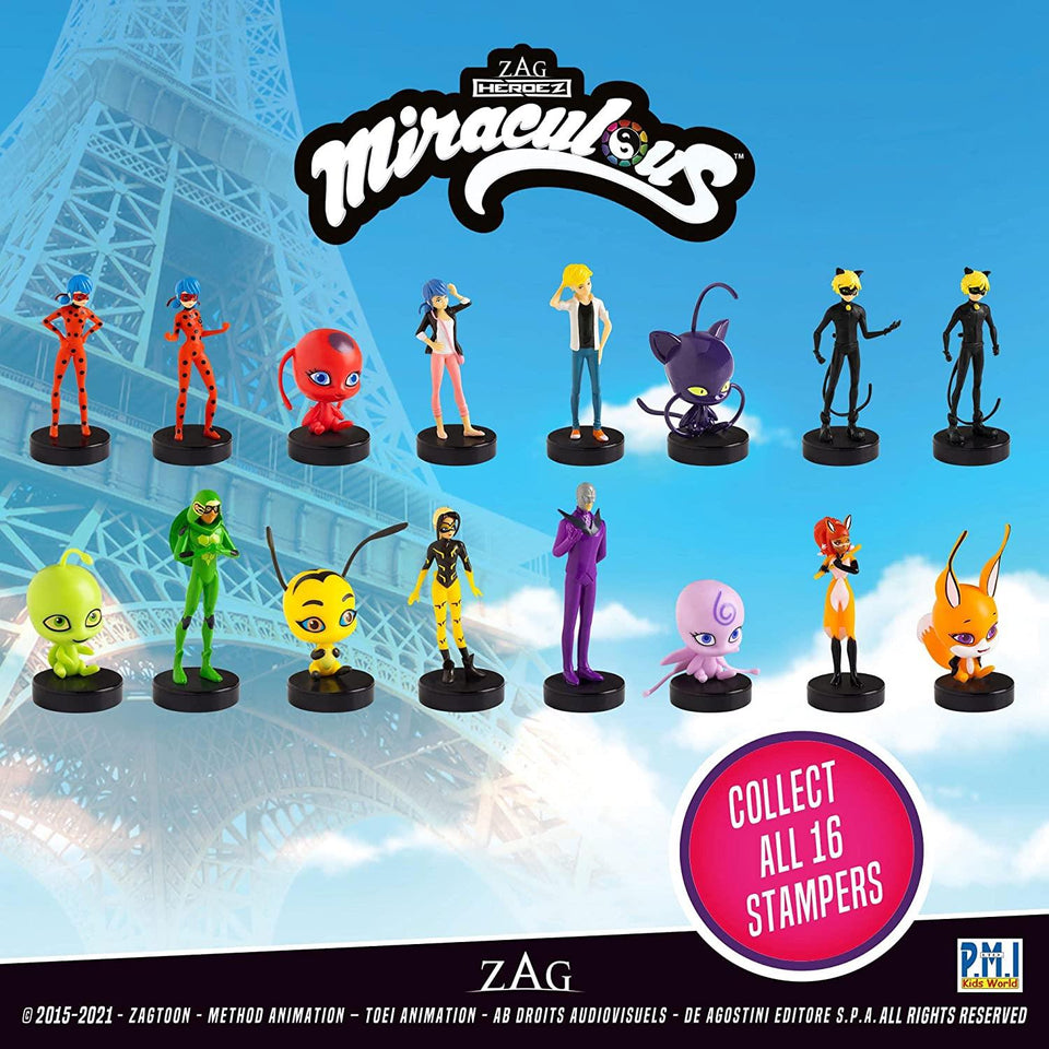 Miraculous Ladybug Stamps 12pk Cat Noir Marinette Tikki Party Favors Figure Set PMI International