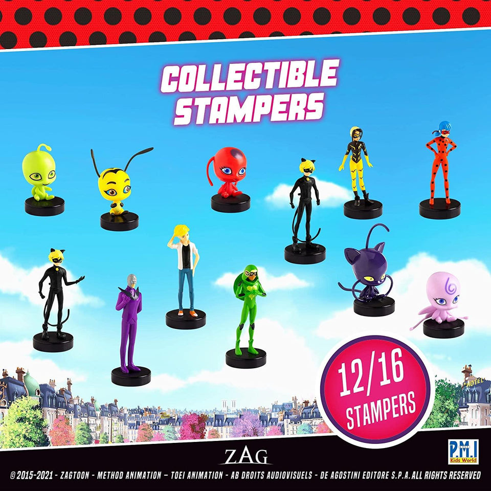 Miraculous Ladybug Stamps 12pk Cat Noir Marinette Tikki Party Favors Figure Set PMI International