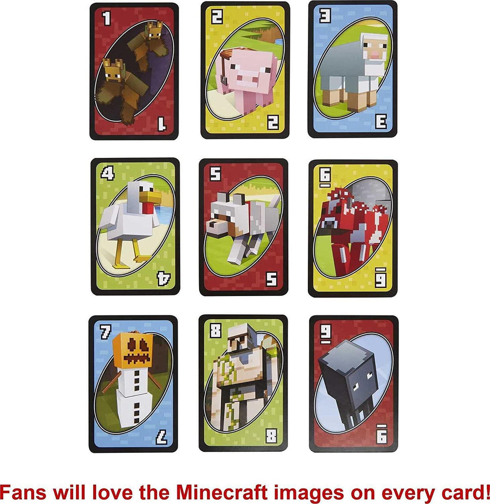 UNO Minecraft Edition Video Game Graphics Card Game Mattel