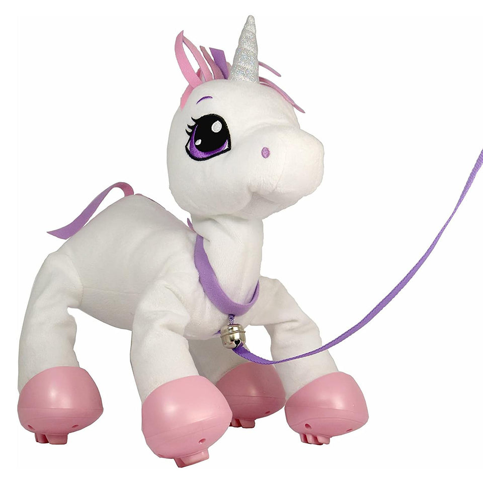 Peppy Pets Walking Unicorn White No Batteries Required Bouncing Pet Interactive Mighty Mojo