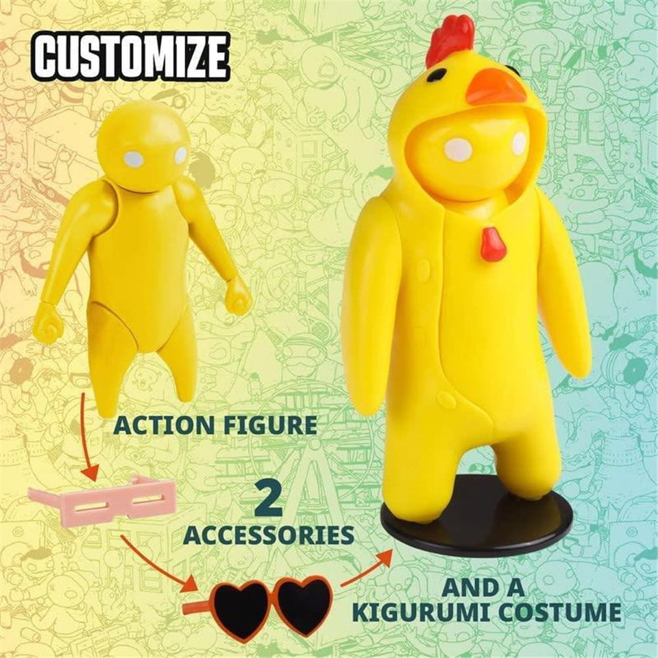 Gang Beasts Yellow Chicken Costume Video Game Fighter Character Figure PMI International