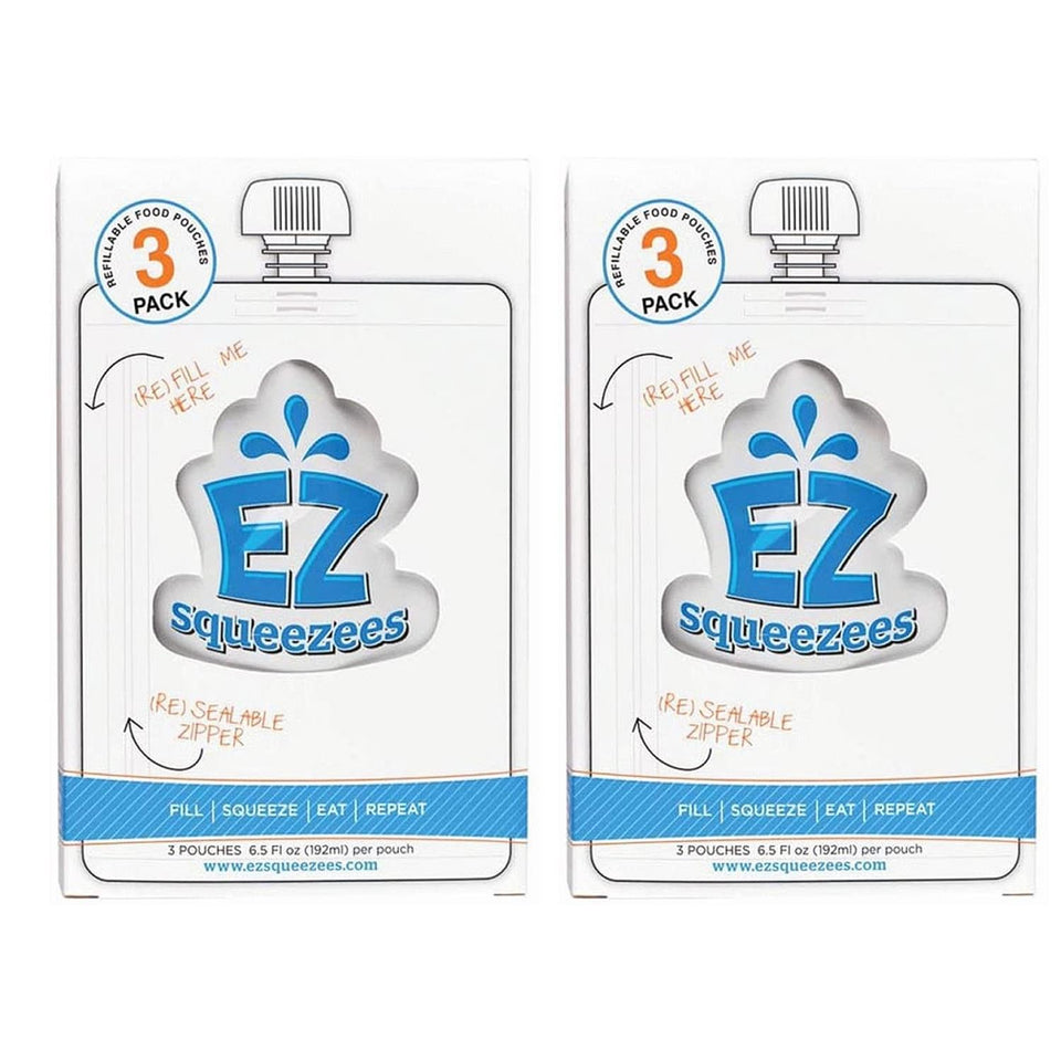 EZ Squeezees Reusable Squeeze Food Pouch 6pk Storage Toddler Kids Refill 89400016pk