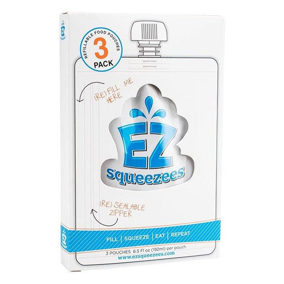 EZ Squeezees Reusable Squeeze Food Pouch 6pk Storage Toddler Kids Refill 89400016pk