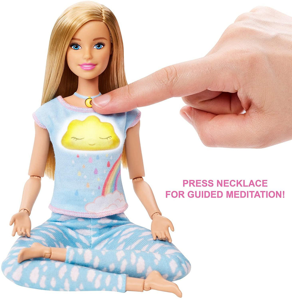Barbie Breathe With Me Meditation Blonde Doll Lights Sounds Posable Yoga Mattel