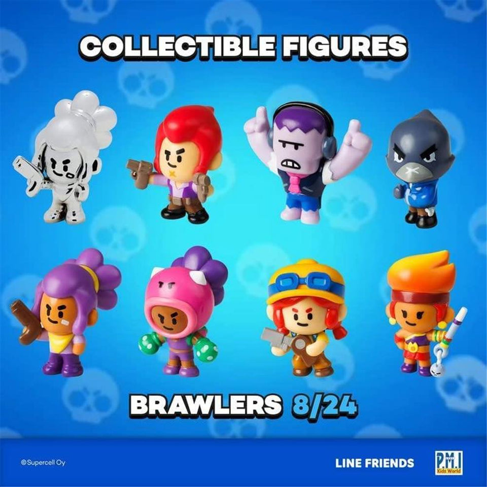 Brawl Stars Figures 8pk Amber Chrome Shelly Colt Frank Crow Rosa Jessy PMI International