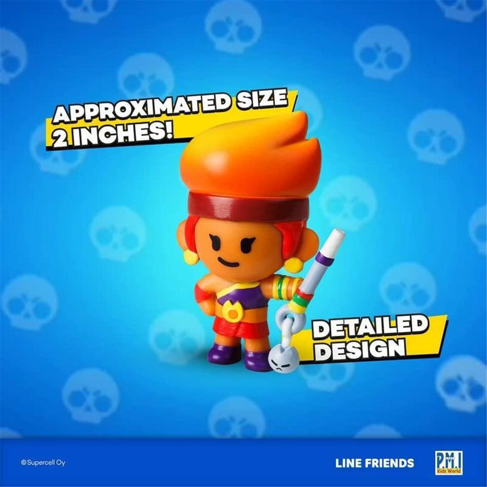 Brawl Stars Figures 8pk Amber Chrome Shelly Colt Frank Crow Rosa Jessy PMI International