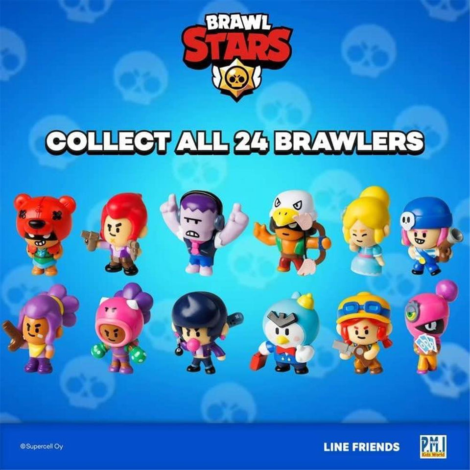 Brawl Stars Figures 8pk Amber Chrome Shelly Colt Frank Crow Rosa Jessy PMI International