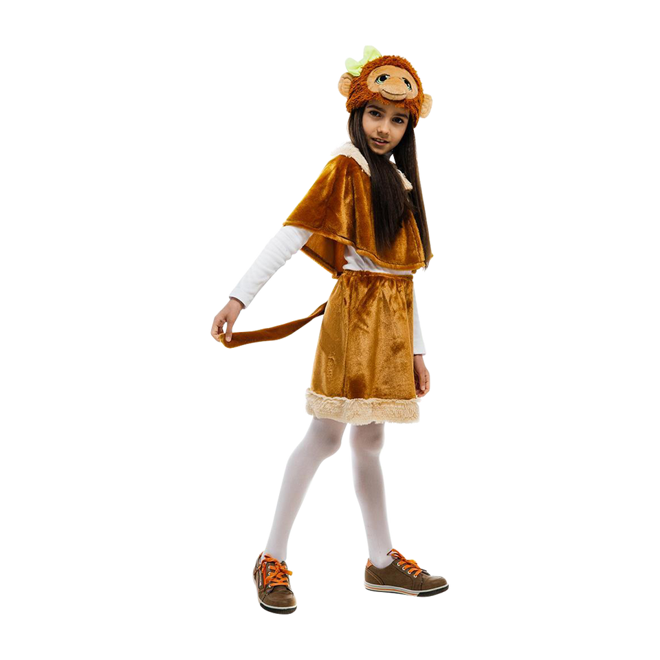 Monkey Jungle Animal Girls Plush Costume Dress-Up Play Kids - Small