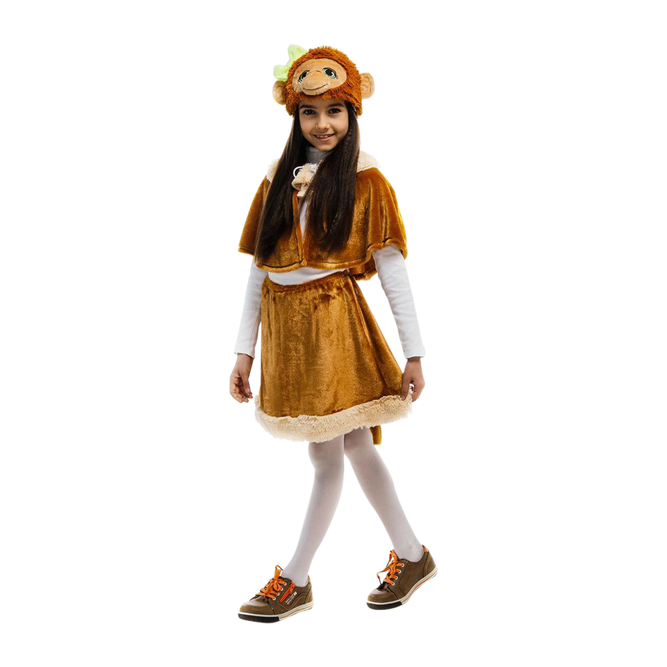 Monkey Jungle Animal Girls Plush Costume Dress-Up Play Kids - Small