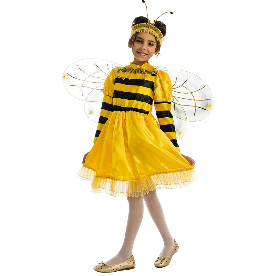 Bumblebee Bee Girls Plush Animal Costume Dress-Up Play Kids - X-Small