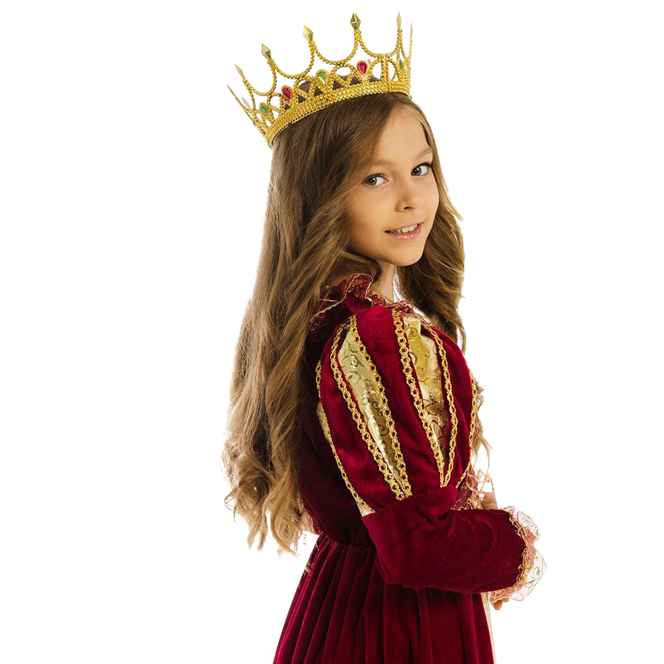 British Royal Queen Elizabeth Girls Plush Costume Dress-Up Play Kids - X-Small