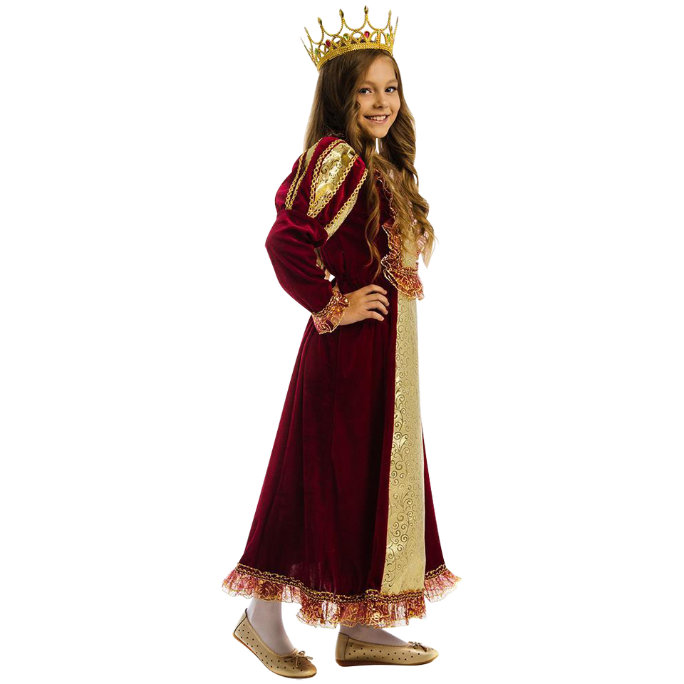 British Royal Queen Elizabeth Girls Plush Costume Dress-Up Play Kids - X-Small