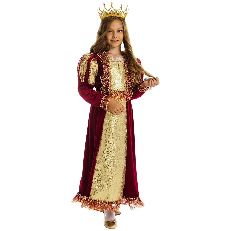 British Royal Queen Elizabeth Girls Plush Costume Dress-Up Play Kids - X-Small