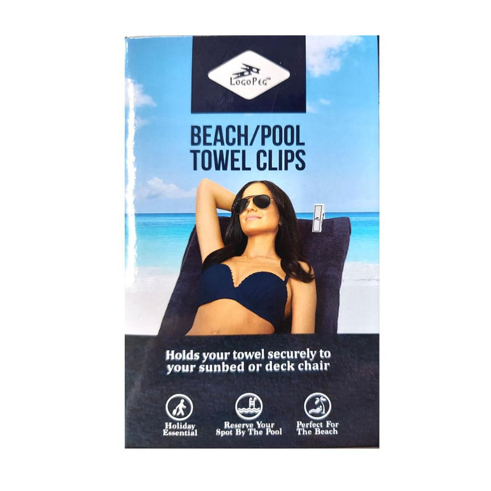 Beach Pool Towel Clip Tropic Like It's Hot & Flamingo Summer Secure Bag Lounge Chair LogoPeg