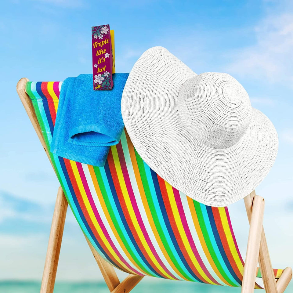 Beach Pool Towel Clip Tropic Like It's Hot & Flamingo Summer Secure Bag Lounge Chair LogoPeg