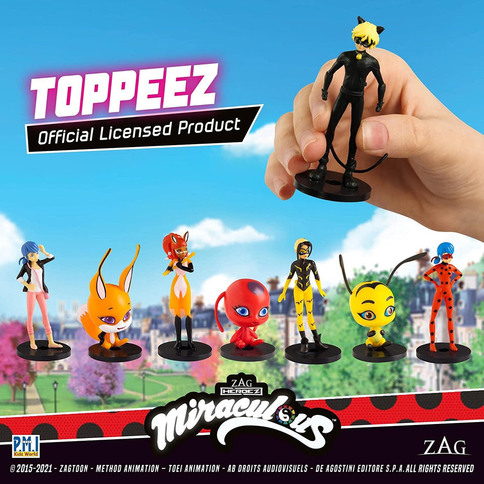Miraculous Ladybug Pencil Toppers 8pk Vesperia Fox Bee Favors Figure Set PMI International